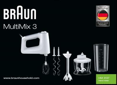 Braun 4644-HM3137WH 0X22211039 MultiMix 3 Hand mixer HM 3137 onderdelen en accessoires