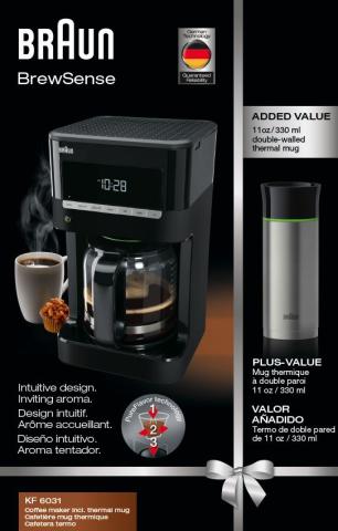 Braun KF6031 0X13211016 BrewSense Coffee Maker 3107 - KF6031BK onderdelen en accessoires