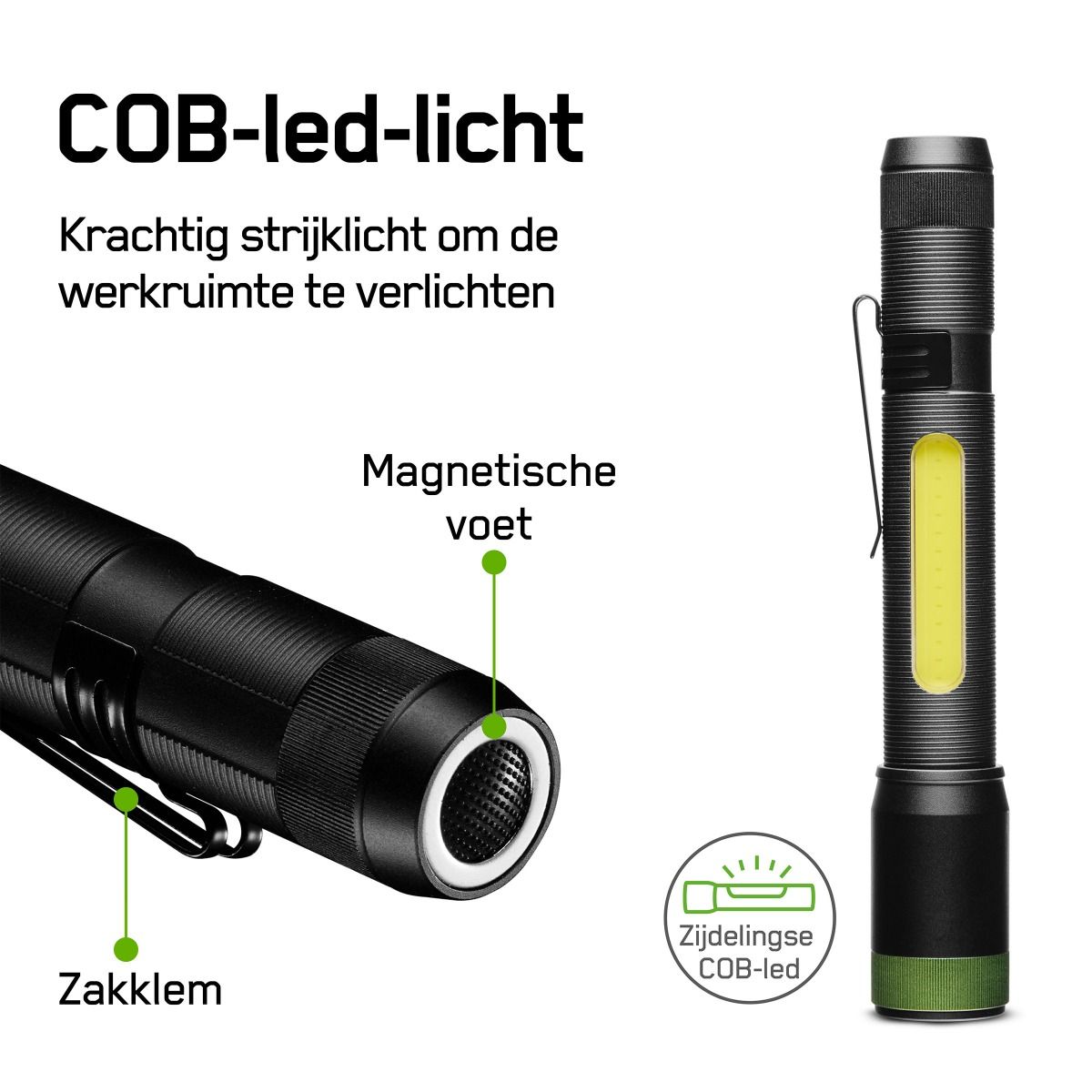 Zaklamp C33 COB led licht